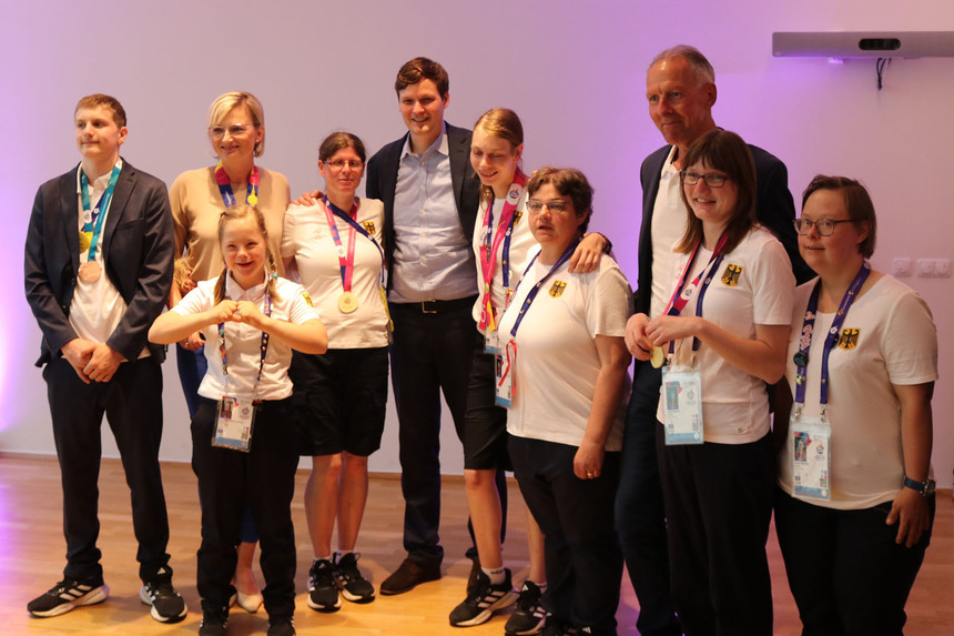 Empfang der sächsischen Delegation der Special Olympics World Games